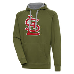 Olive St. Louis Cardinals Antigua Victory Pullover Hoodie