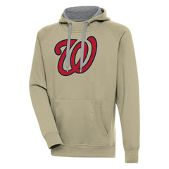 Khaki Washington Nationals Antigua Victory Pullover Hoodie