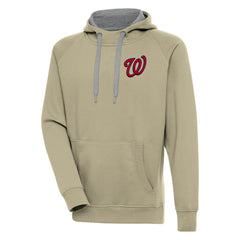 Khaki Washington Nationals Antigua Victory Pullover Hoodie