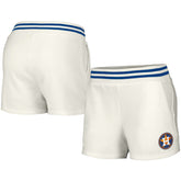 White Houston Astros Lusso Women's Maeg Tri-Blend Pocket Shorts