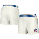 White Chicago Cubs Lusso Women's Maeg Tri-Blend Pocket Shorts