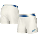 White Los Angeles Dodgers Lusso Women's Maeg Tri-Blend Pocket Shorts