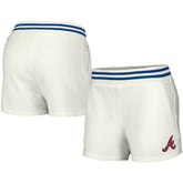 White Atlanta Braves Lusso Women's Maeg Tri-Blend Pocket Shorts