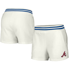 White Atlanta Braves Lusso Women's Maeg Tri-Blend Pocket Shorts