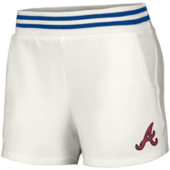White Atlanta Braves Lusso Women's Maeg Tri-Blend Pocket Shorts