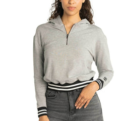 Gray San Diego Padres Lusso Women's Magnolia Tri-Blend Quarter-Zip Hoodie
