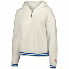 White St. Louis Cardinals Lusso Women's Magnolia Tri-Blend Quarter-Zip Hoodie