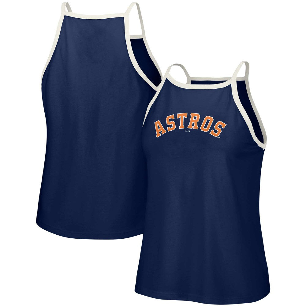 Navy Houston Astros Lusso Women's Nadine Halter Tank Top
