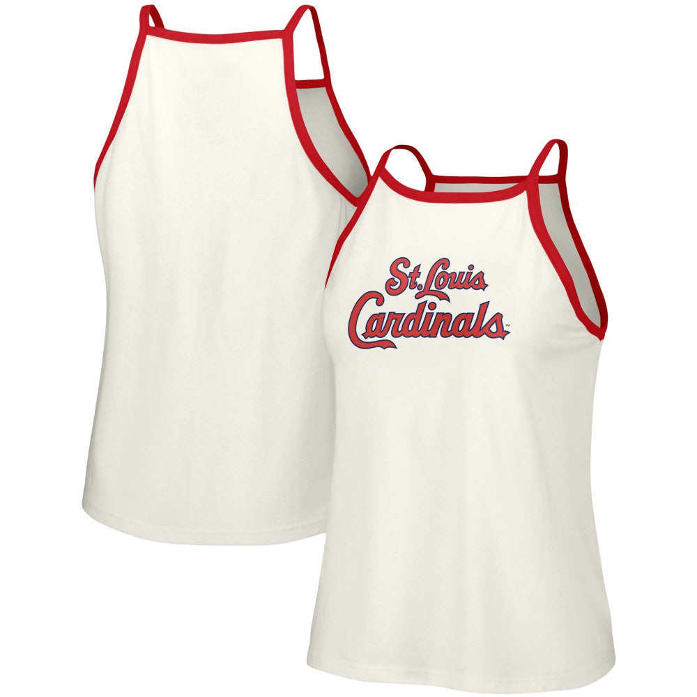 White St. Louis Cardinals Lusso Women's Nadine Halter Tank Top