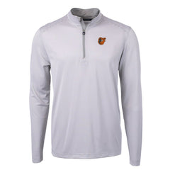 Gray/White Baltimore Orioles Cutter & Buck Virtue Eco Pique Micro Stripe Recycled Quarter-Zip Pullover Top