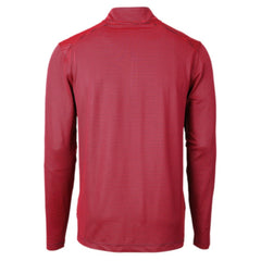 Red/Navy Chicago Cubs Cutter & Buck Virtue Eco Pique Micro Stripe Recycled Quarter-Zip Pullover Top
