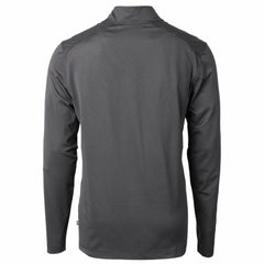 Black/Gray Cincinnati Reds Cutter & Buck Virtue Eco Pique Micro Stripe Recycled Quarter-Zip Pullover Top