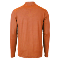 Orange/Navy Houston Astros Cutter & Buck Virtue Eco Pique Micro Stripe Recycled Quarter-Zip Pullover Top