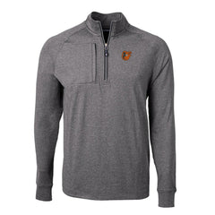 Heather Black Baltimore Orioles Cutter & Buck Adapt Eco Knit Stretch Recycled Quarter-Zip Pullover Top
