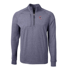 Heather Navy Chicago Cubs Cutter & Buck Adapt Eco Knit Stretch Recycled Quarter-Zip Pullover Top