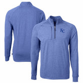 Heather Royal Kansas City Royals Cutter & Buck Adapt Eco Knit Stretch Recycled Quarter-Zip Pullover Top