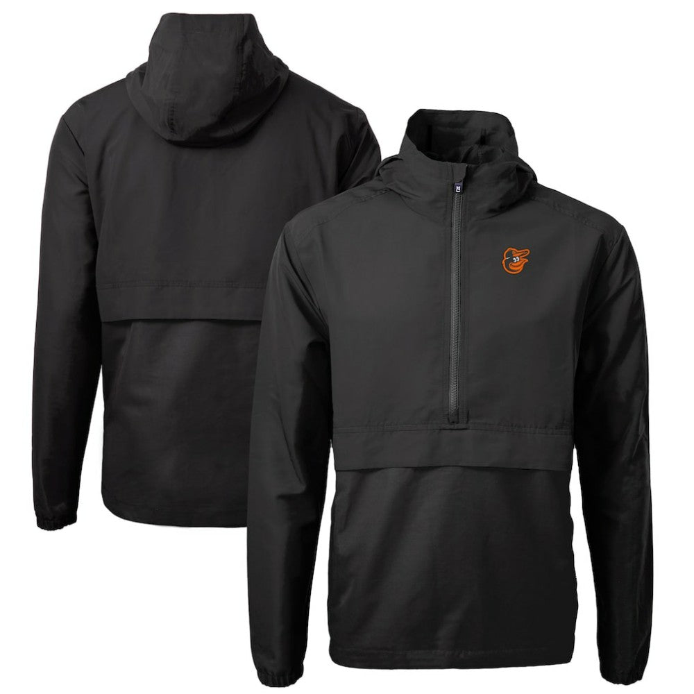 Black Baltimore Orioles Cutter & Buck Charter Eco Recycled Half-Zip Anorak Jacket