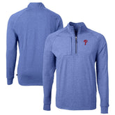 Heather Royal Philadelphia Phillies Cutter & Buck Adapt Eco Knit Stretch Recycled Quarter-Zip Pullover Top