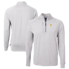 Heather Gray Pittsburgh Pirates Cutter & Buck Adapt Eco Knit Stretch Recycled Quarter-Zip Pullover Top