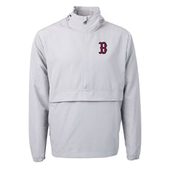 Gray Boston Red Sox Cutter & Buck Charter Eco Recycled Half-Zip Anorak Jacket
