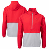 Red/Gray Cincinnati Reds Cutter & Buck Charter Eco Recycled Half-Zip Anorak Jacket