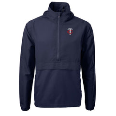 Navy Minnesota Twins Cutter & Buck Charter Eco Recycled Half-Zip Anorak Jacket
