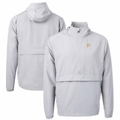 Gray Pittsburgh Pirates Cutter & Buck Charter Eco Recycled Half-Zip Anorak Jacket