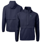 Navy Seattle Mariners Cutter & Buck Charter Eco Recycled Half-Zip Anorak Jacket