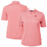 Red Cincinnati Reds Cutter & Buck Women's Virtue Eco Pique Stripe Top
