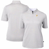Gray Pittsburgh Pirates Cutter & Buck Women's Virtue Eco Pique Stripe Top
