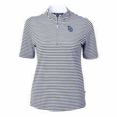 Navy Tampa Bay Rays Cutter & Buck Women's Virtue Eco Pique Stripe Top