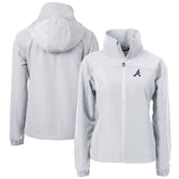 Gray Atlanta Braves Cutter & Buck Women's Charter Eco Recycled Full-Zip Jacket