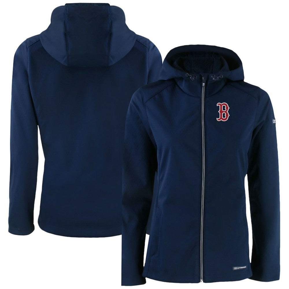 Navy Boston Red Sox Cutter & Buck Women's Evoke Eco Softshell Recycled Full-Zip Jacket