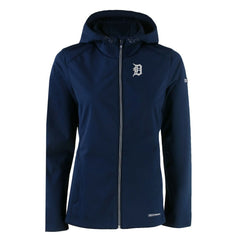 Navy Detroit Tigers Cutter & Buck Women's Evoke Eco Softshell Recycled Full-Zip Jacket