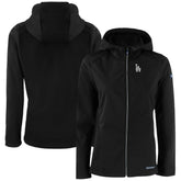 Black Los Angeles Dodgers Cutter & Buck Women's Evoke Eco Softshell Recycled Full-Zip Jacket