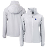 Gray Los Angeles Dodgers Cutter & Buck Women's Charter Eco Recycled Full-Zip Jacket