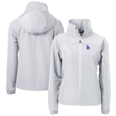 Gray Los Angeles Dodgers Cutter & Buck Women's Charter Eco Recycled Full-Zip Jacket