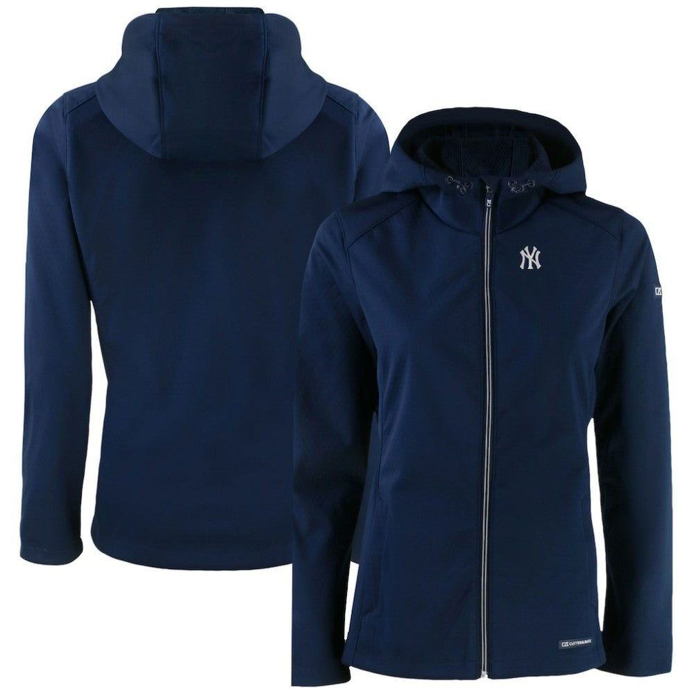 Navy New York Yankees Cutter & Buck Women's Evoke Eco Softshell Recycled Full-Zip Jacket
