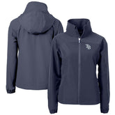 Navy Tampa Bay Rays Cutter & Buck Women's Charter Eco Recycled Full-Zip Jacket