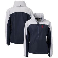 Navy Philadelphia Phillies Cutter & Buck Women's Charter Eco Recycled Half-Zip Anorak Jacket