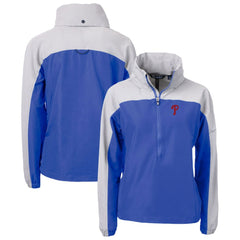 Royal Philadelphia Phillies Cutter & Buck Women's Charter Eco Recycled Half-Zip Anorak Jacket