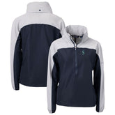 Navy Seattle Mariners Cutter & Buck Women's Charter Eco Recycled Half-Zip Anorak Jacket