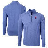 Heather Royal Philadelphia Phillies Cutter & Buck Big & Tall Adapt Eco Knit Stretch Recycled Quarter-Zip Pullover Top