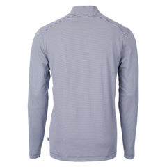 Navy/White Cleveland Guardians Cutter & Buck Virtue Eco Pique Micro Stripe Big & Tall Recycled Quarter-Zip Pullover Top