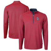 Red/Navy St. Louis Cardinals Cutter & Buck Virtue Eco Pique Micro Stripe Big & Tall Recycled Quarter-Zip Pullover Top