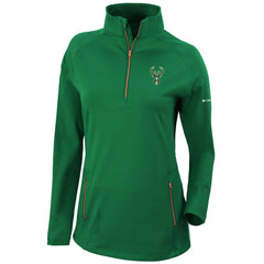 Columbia Milwaukee Bucks Women's Omni-Wick Outward Nine Quarter-Zip Pullover Top
