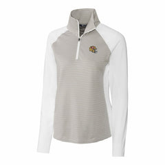 Cutter & Buck Women's Helmet Logo DryTec Forge Tonal Stripe Stretch Half-Zip Top - San Francisco 49ers Tops