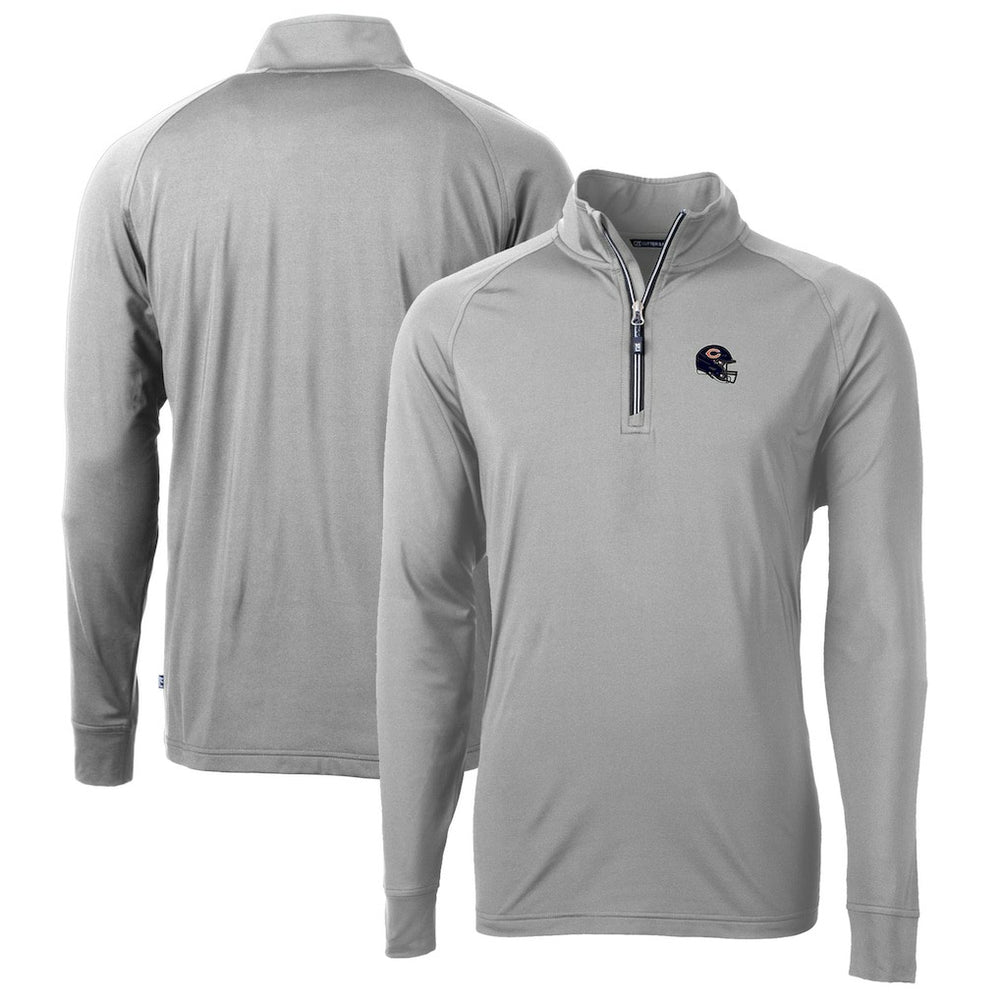 Cutter & Buck Helmet Adapt Eco Knit Stretch Recycled Quarter-Zip Pullover Top - Chicago Bears Pullover