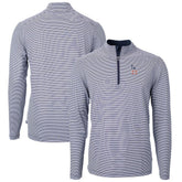 Navy Los Angeles Dodgers Cutter & Buck Americana Logo Big & Tall Virtue Eco Pique Recycled Quarter-Zip Pullover Top