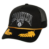 Mitchell & Ness Brooklyn Nets Hardwood Classics Gold Leaf Mesh Trucker Snapback Hat